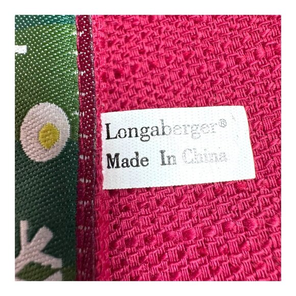 Longaberger Christmas Placemats Set Of 4 Festive Red With Green Snowflake Border - Picture 5 of 6